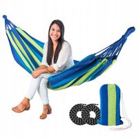 Hamak Ogrodowy Biwakowy Turystyczny Przenośny Podróżny do 150 kg 200X150 cm