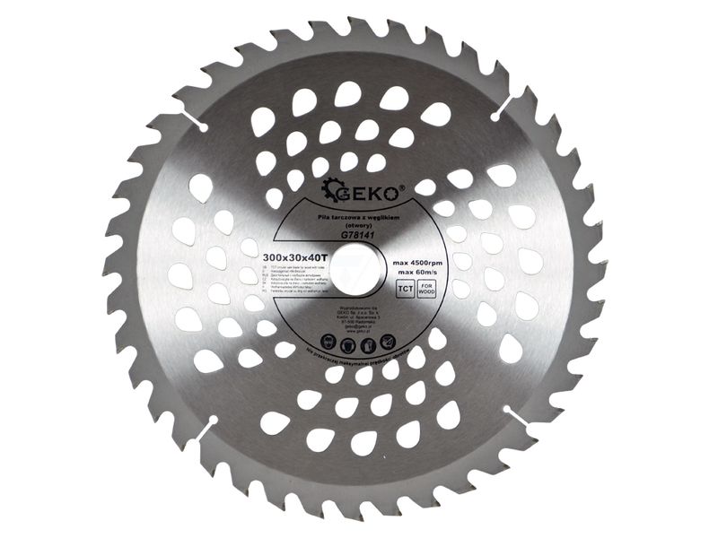 PIŁA TARCZA WIDIOWA DO CIĘCIA DREWNA 300x30 40 ZĘBÓW GEKO G78141 zdjęcie 2