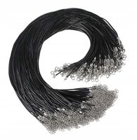 Zestaw 12szt. czarny rzemyk z zapięciem 60 cm akcesoria damskie męskie