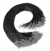 Zestaw 12szt. czarny rzemyk z zapięciem 60 cm akcesoria damskie męskie