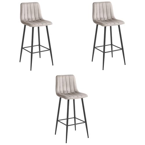 Hoker POZZA - aksamit ciemny beż / nogi czarne x 3 na Arena.pl