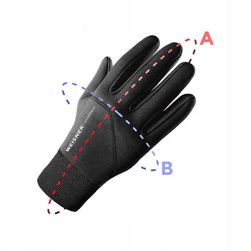 WEISNER GO | RĘKAWICZKI CZARNE MĘSKIE ZIMOWE SAMOCHODOWE ROWEROWE na Arena.pl