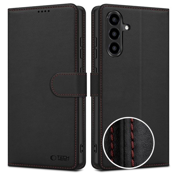 tech-protect wallet galaxy a57 5g black/red zdjęcie 1
