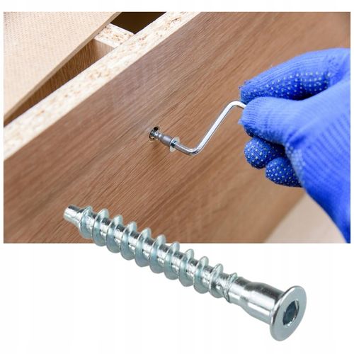 KONFIRMATY WKRĘTY DO DREWNA KONFIRMAT WKRĘT + WIERTŁO 6,4x50 mm ZESTAW na Arena.pl