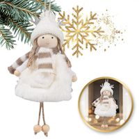 anioł świąteczny boże narodzenie z pluszu biały asn12b