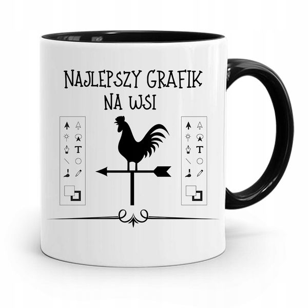 Kubek Czarny Prezent Dla Najlepszego Grafika Z Nadrukiem Ze Zdjęciem zdjęcie 1