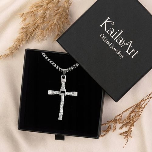 NASZYJNIK VIN DIESEL TORETTO DOM SZYBCY I WŚCIEKLI FAST N7 KRZYŻYK SREBRNY na Arena.pl