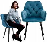 KRZESŁO TAPICEROWANE WELUROWE DO SALONU GABINETU VELVET JADALNIA LUKSUSOWE