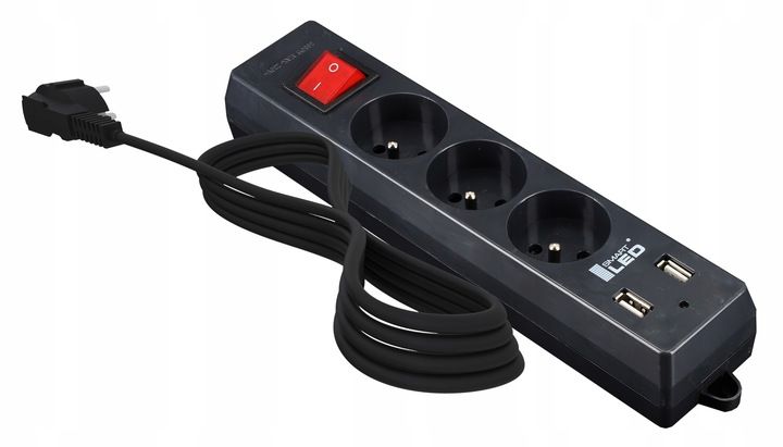 Przedłużacz listwa zasilająca 3metry ładowarka USB zdjęcie 1