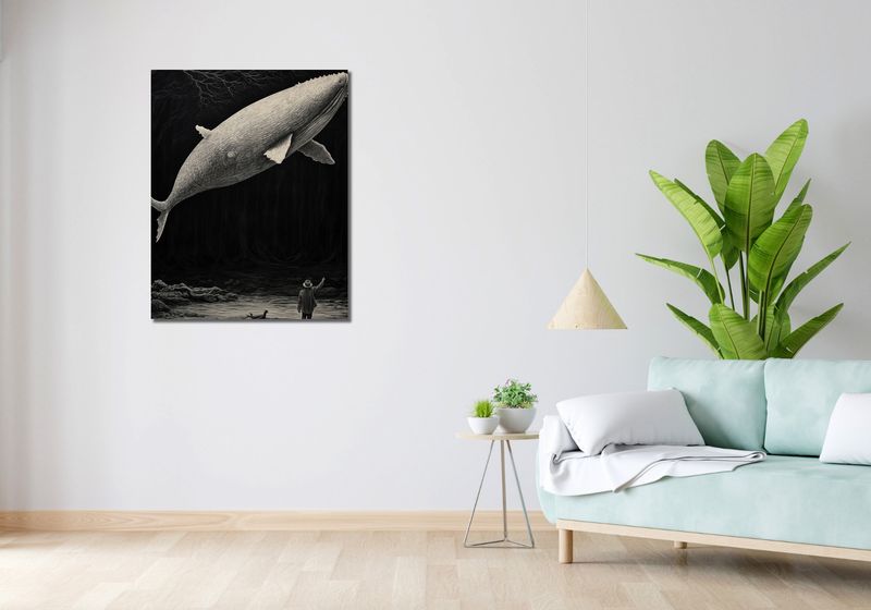 Obraz 70x90cm Biały Wieloryb zdjęcie 2