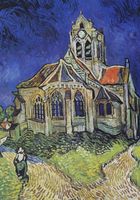 Plakat 70x100cm  Kościół w Auvers, Van Gogh Vintage do Salonu