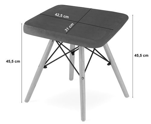 Taboret WERK - szary aksamit / nogi naturalne x 1 na Arena.pl