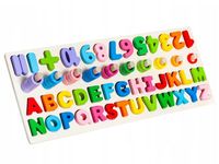 UKŁADANKA DREWNIANA SORTER KLOCKI ALFABET I CYFRY