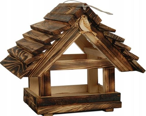 DUŻY Karmnik dla ptaków DREWNIANY XXL Opalany na Arena.pl