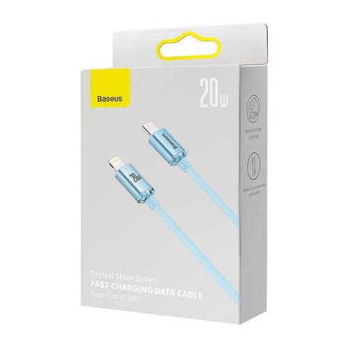 kabel usb-c do ip baseus crystal shine,  20w, 1.2m (niebieski) na Arena.pl