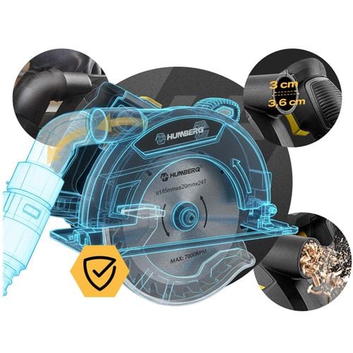 Pilarka tarczowa do drewna 1200 W Humberg HM-420 piła z prowadnicą odsysanie pyłu na Arena.pl
