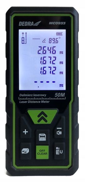 Dalmierz Laserowy 50m - Miernik Odległości DEDRA zdjęcie 2