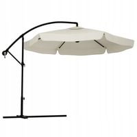 PARASOL OGRODOWY DUŻY SKŁADANY 350cm Z WYSIĘGNIKIEM KREMOWY + POKROWIEC