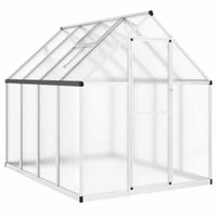 Szklarnia z ramą podstawy, srebrna, 224x169x195 cm, aluminium