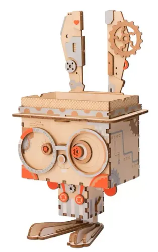 Puzzle 3D. Drewniana doniczka, królik na Arena.pl