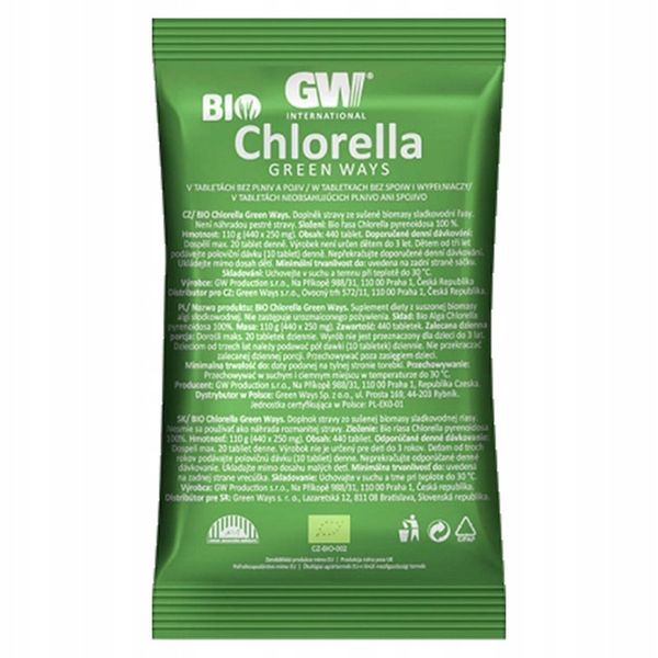 BIO CHLORELLA Green Ways 110 g (440 tabletek) ORIGINAL (1 saszetka) zdjęcie 3