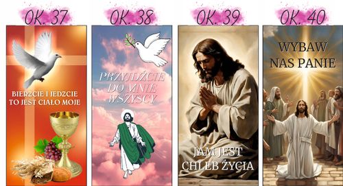 Baner religijny 200x100 cm Dekoracja boże ciało miłować z całego serca na Arena.pl