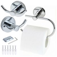 Zestaw Łazienkowy Wieszaki Haczyki Ścienne Uchwyt na Papier Toaletowy