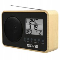 RADIOODTWARZACZ GOTIE CZARNY WYSWIETLACZ LCD CZUJNIK TEMPERATURY BUDZIK