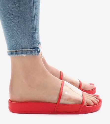 Czerwone klapki transparentne 815 41 na Arena.pl