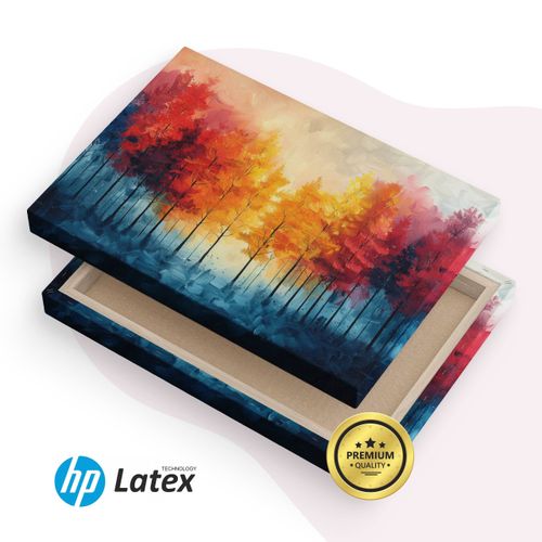 Obraz Na Płótnie Do Salonu Jesienny Las Akwarela Abstrakcja 100cm x 70cm na Arena.pl