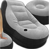 FOTEL DMUCHANY PUFA LEŻAK OGRODOWY NA PLAŻĘ Z PODNÓŻKIEM KRZESŁO DMUCHANE