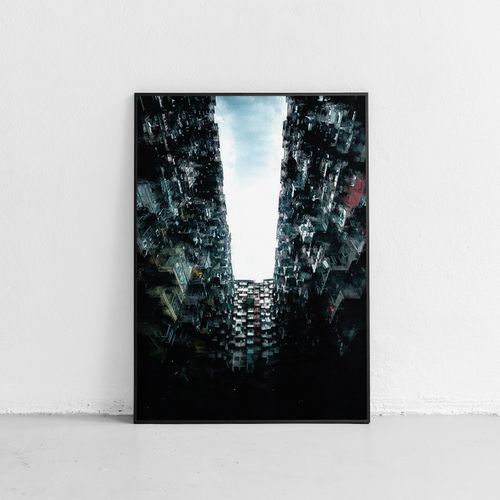 Plakat abstrakcja bloki 21x30 cm w czarnej ramie na Arena.pl