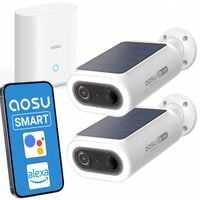 2x Kamera Zewnętrzna Solarna 2K QHD Aplikacja LED AI stacja 32GB Aosu