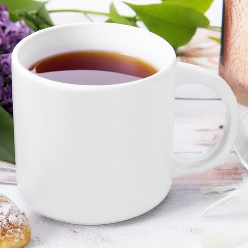 Biały Kubek Porcelanowy do Picia Kawy Herbaty Ziół Napojów Duży 330 ml na Arena.pl