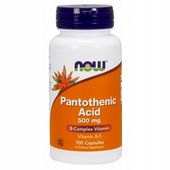 KWAS PANTOTENOWY 500 mg 100 kaps WITAMINA B-5 B5 PANTOTHENIC ACID Now Foods