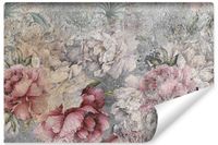 Fototapeta KWIATY Piwonie Beton Styl Vintage Abstrakcja 450cm x 300cm