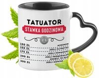 Kubek Czarny Z Uszkiem W Kształcie Serca Dla Tatuatora Na Prezent