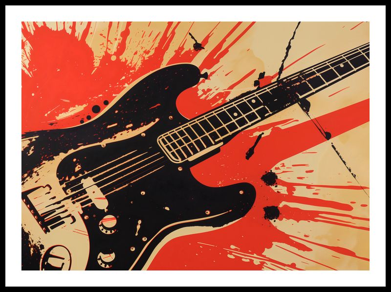 Plakat 70x50cm Gitara Elektryczna zdjęcie 3