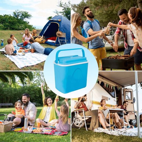 LODÓWKA TURYSTYCZNA 24L na WKŁADY MROŻĄCE niebieska do AUTA kampera PODRÓŻY na Arena.pl