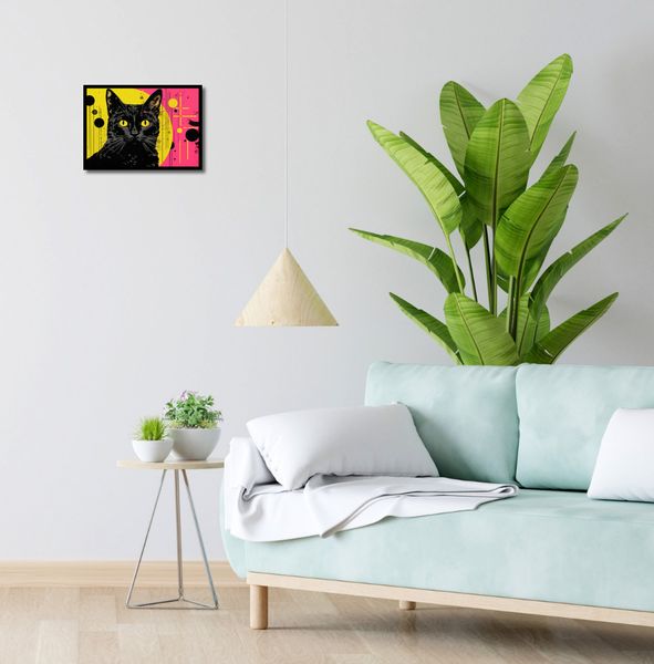 Plakat 35x25cm Neonowy Kocur zdjęcie 4