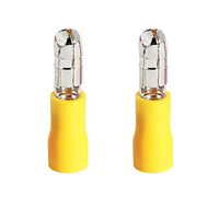 2x Konektor rurkowy męski 5mm izolowany żółty 10-12 AWG