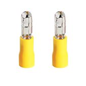 2x Konektor rurkowy męski 5mm izolowany żółty 10-12 AWG
