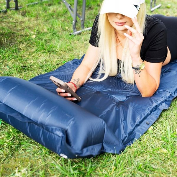 MATA SAMOPOMPUJĄCA TURYSTYCZNA Z PODUSZKĄ 193 cm KARIMATA MATERAC GRUBA zdjęcie 12