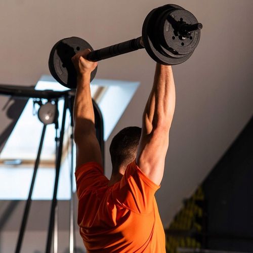 Hantle regulowane bitumiczne zestaw hantli ćwiczeń 2x10kg gryf+ kettle 20kg na Arena.pl