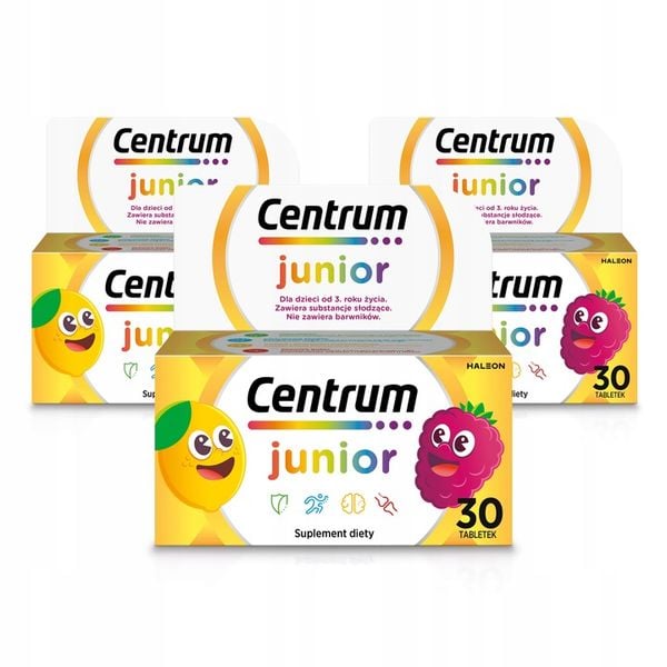 3x Multiwitamina Centrum Junior dla Dzieci minerały witaminy 30 tab +GRATIS zdjęcie 1