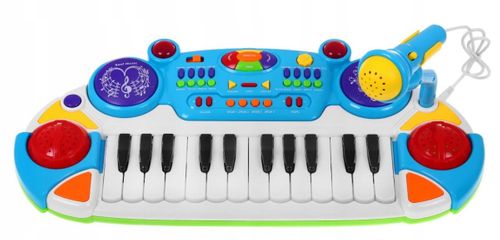 Keyboard pianinko mikrofon stołek na Arena.pl