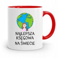 Kubek Czerwony Prezent Dla Księgowej Księgowego Z Nadrukiem Ze Zdjęciem