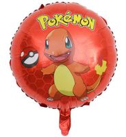 Balon foliowy okrągły czerwony Pokemon, 45 cm (luz)