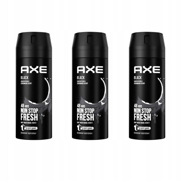 Zestaw AXE Dezodorant dla Mężczyzn Black Spray 150ml x3 zdjęcie 1