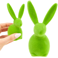 Flokowany Wielkanocny Zielony Króliczek Zajączek Z Satynową Kokardką